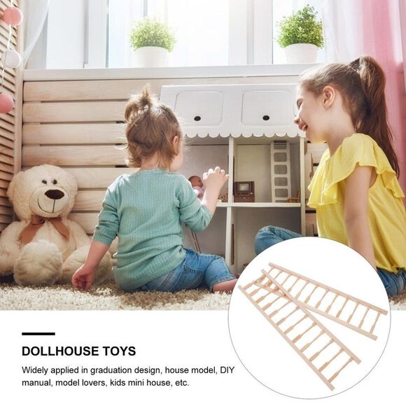 Veemoon 2Pcs House Railing Furniture Props Decoration Fence Wooden Armrest Mini - Picture 7 of 9